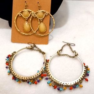 Two Pair of Gold Tone Earrings